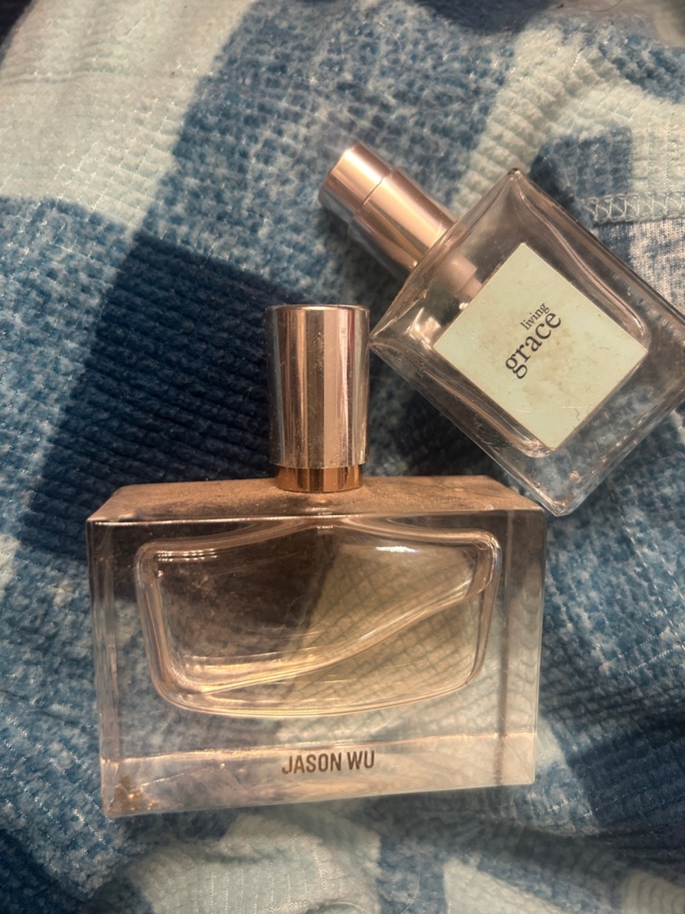 Jason Wu Rose Gold Accent Glass Perfume Bottle and living Grace perfume